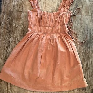 Free People side-tie and button mini dress. Rose color. Size small.
